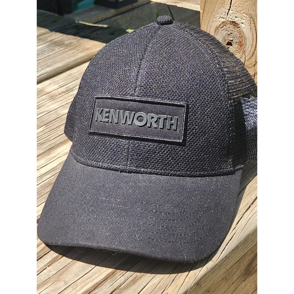 Kenworth KW Trucks Motors Blackout Mesh Snap Back Trucker Cap/Hat